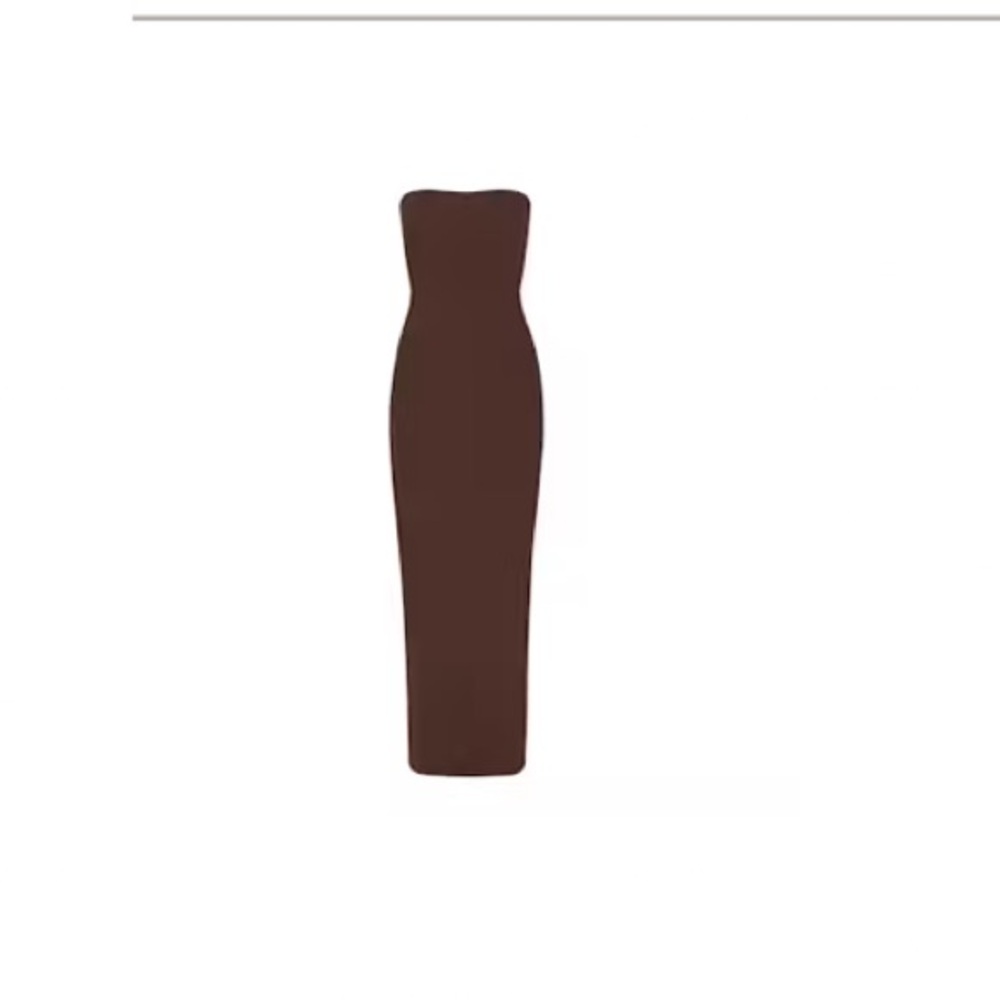 SKIMS Brown Strapless Bodycon Cocktail Dress